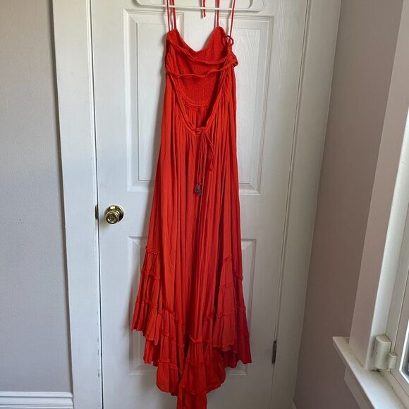 Free People Endless Summer Extratropical Maxi Dress Size Small Orange - Picture 11 of 13